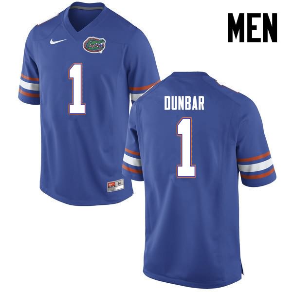 NCAA Florida Gators Quinton Dunbar Men's #1 Nike Blue Stitched Authentic College Football Jersey FQP6664GW